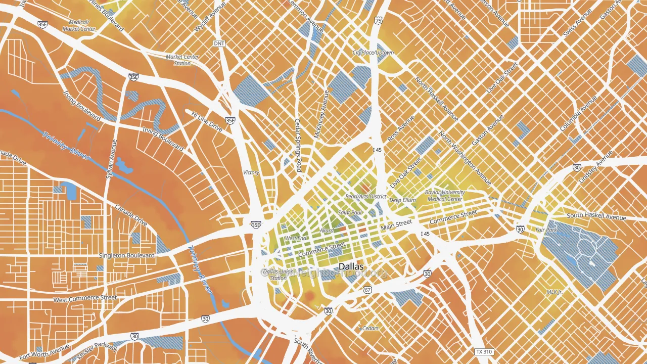 Transit Grade map of 75201, TX