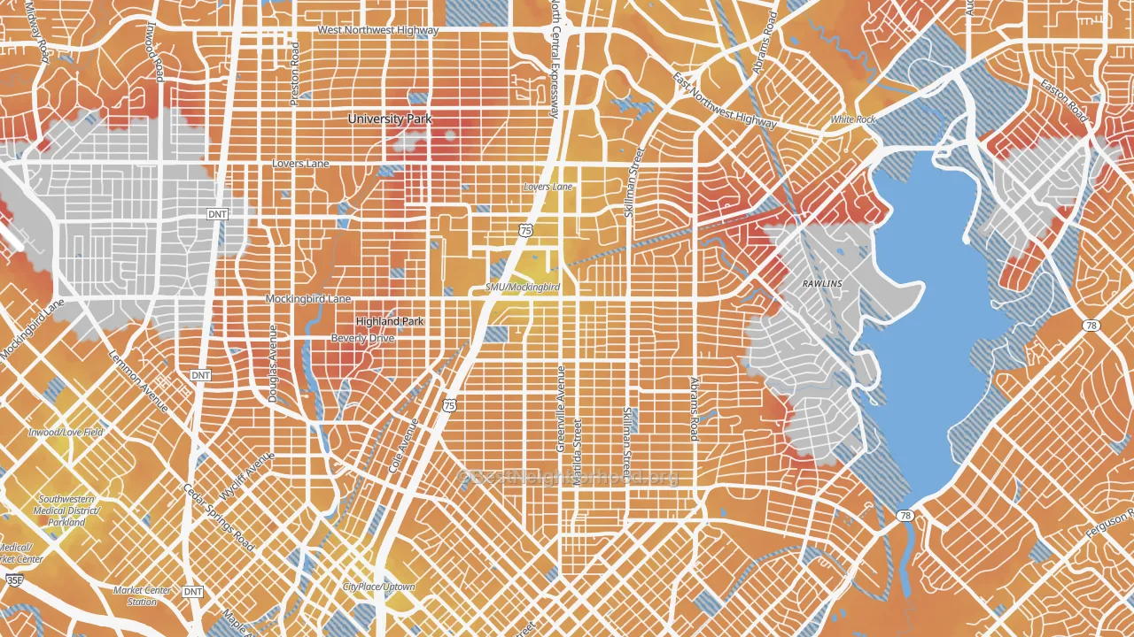 Transit Grade map of 75206, TX