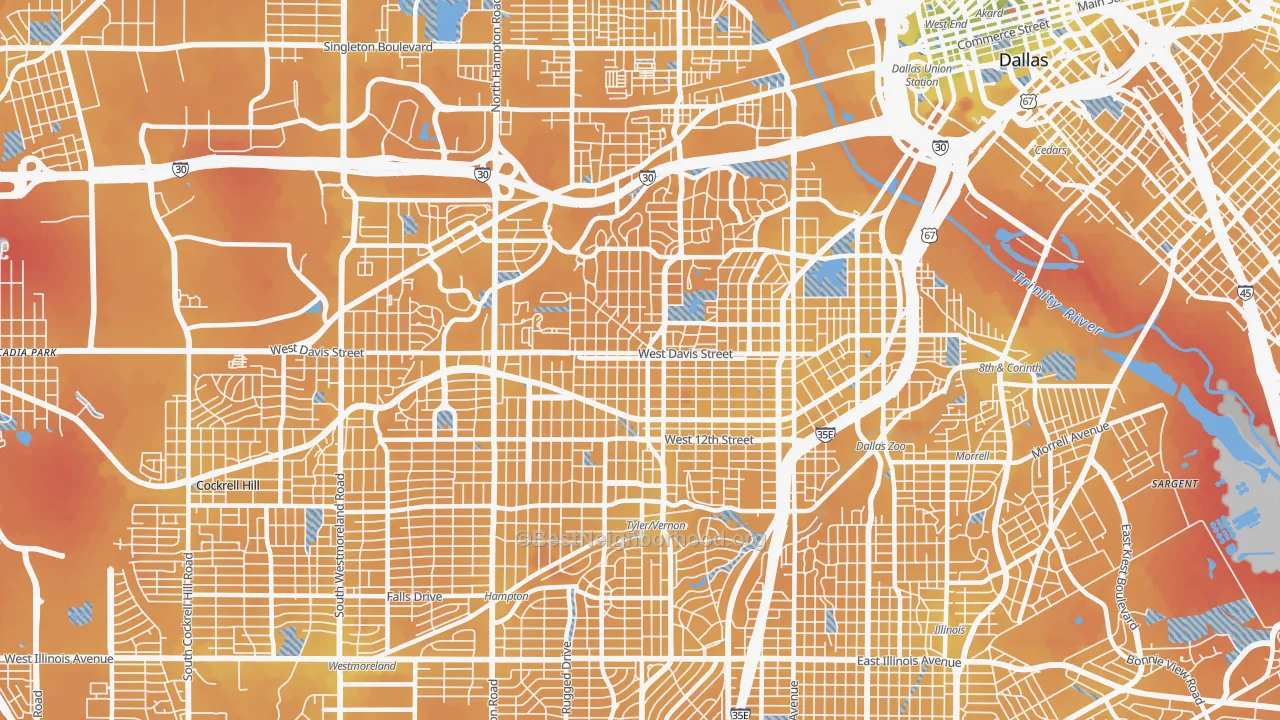 Transit Grade map of 75208, TX
