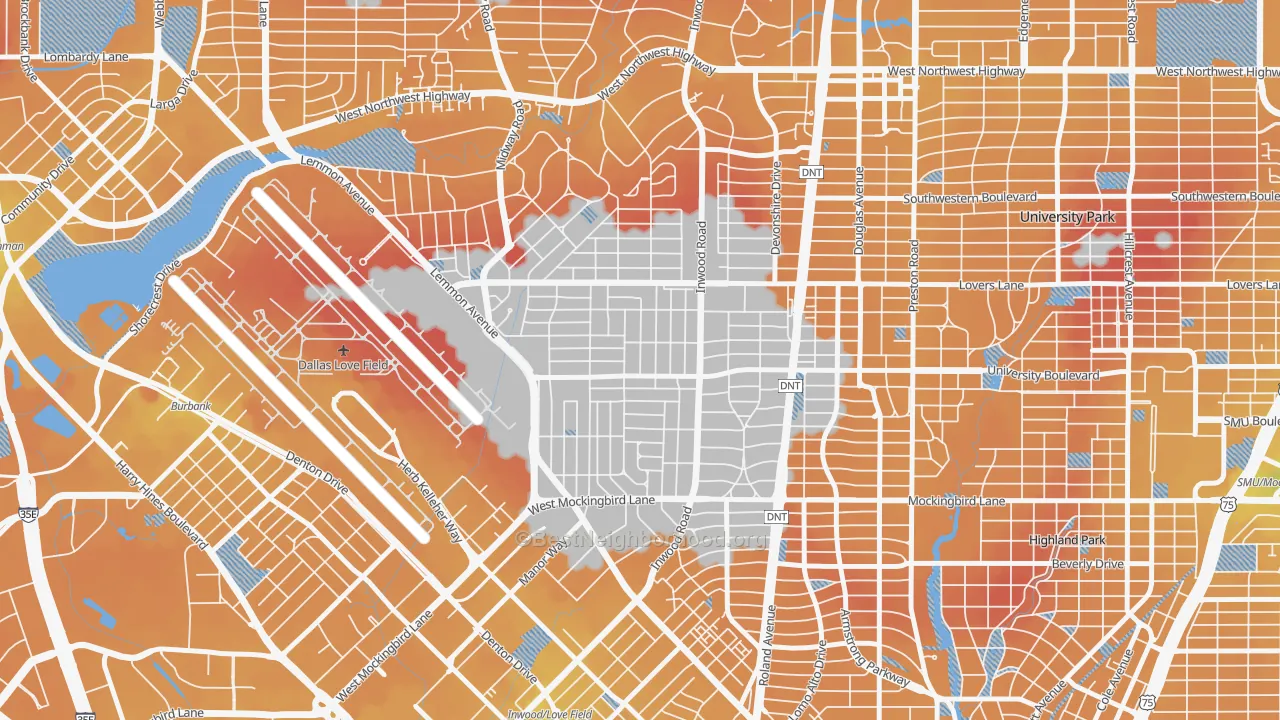 Transit Grade map of 75209, TX