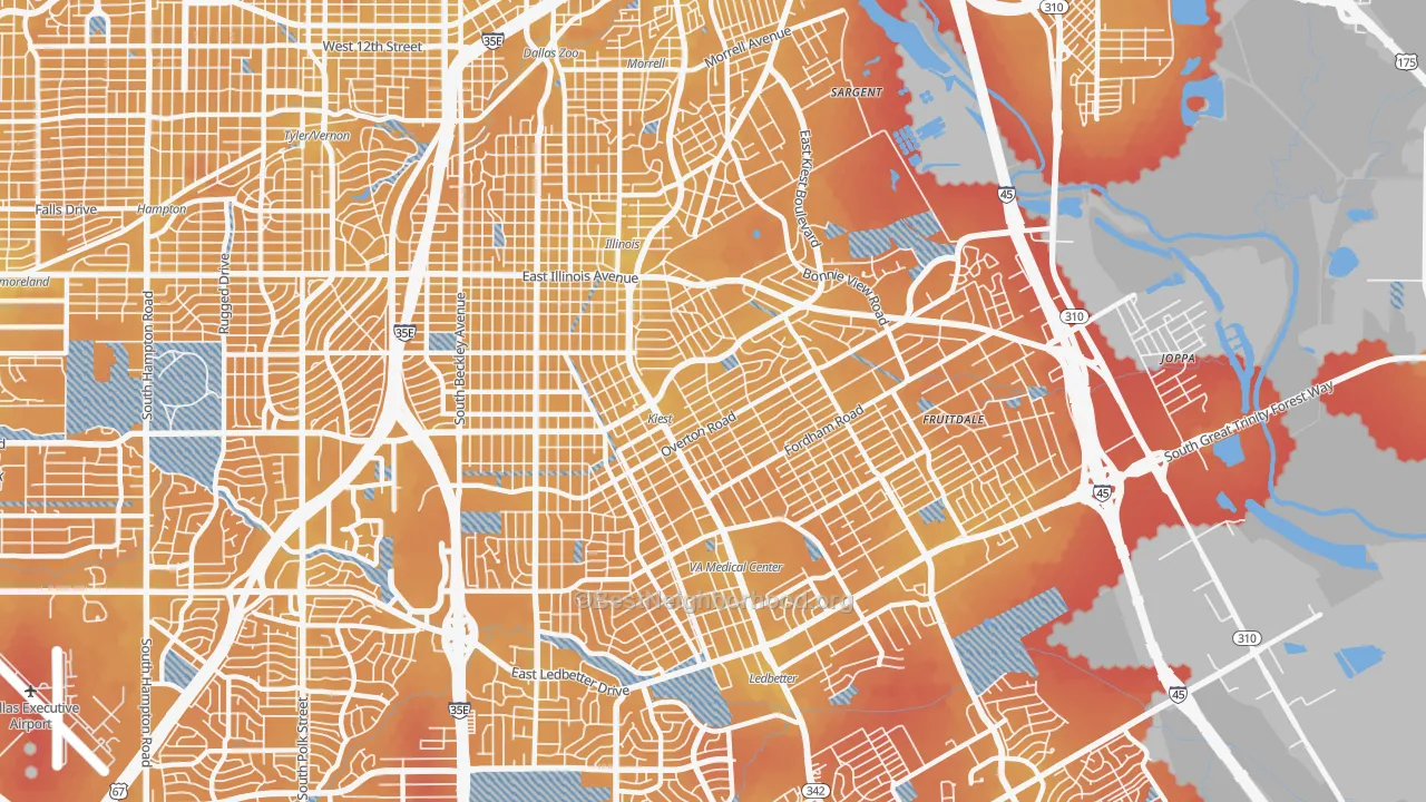 Transit Grade map of 75216, TX