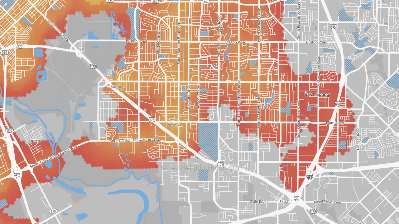 Transit Grade map of 75217, TX