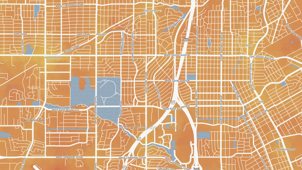 Transit Grade map of 75224, TX