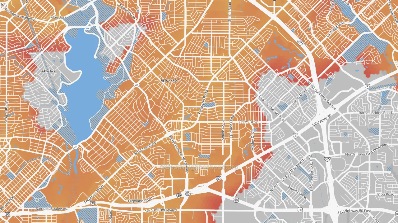 Transit Grade map of 75228, TX