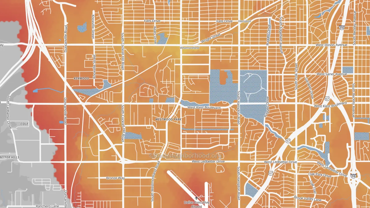 Transit Grade map of 75233, TX