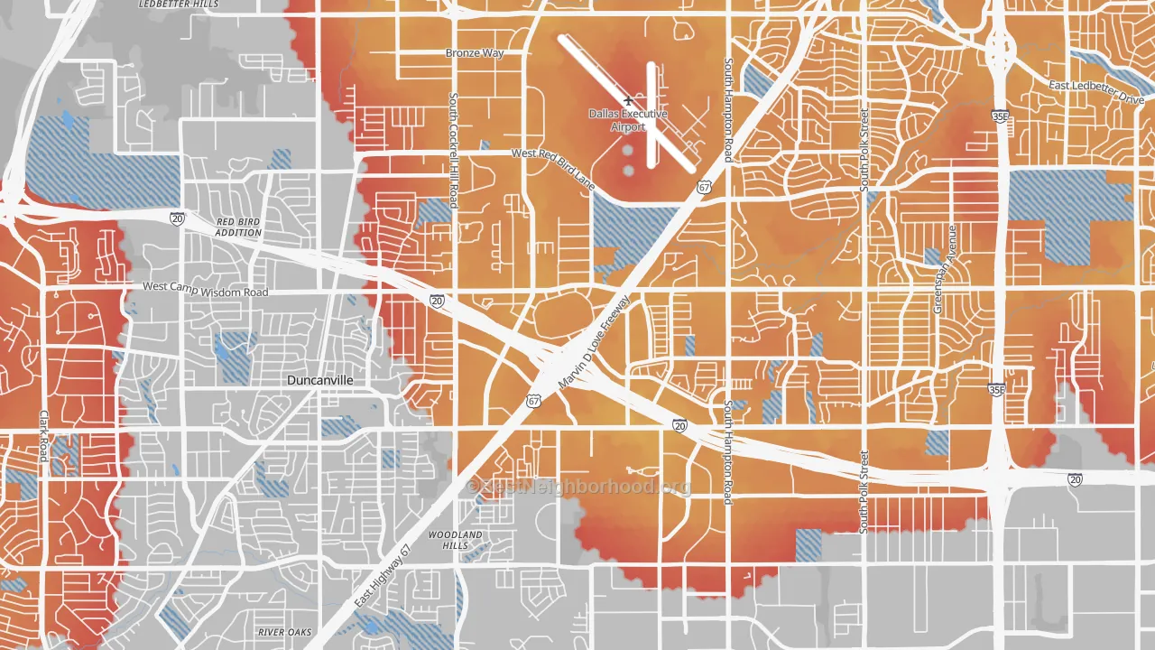 Transit Grade map of 75237, TX