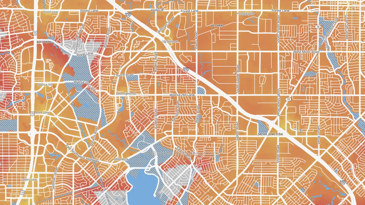 Transit Grade map of 75238, TX