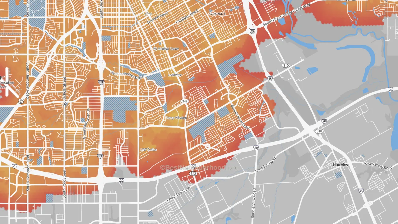 Transit Grade map of 75241, TX