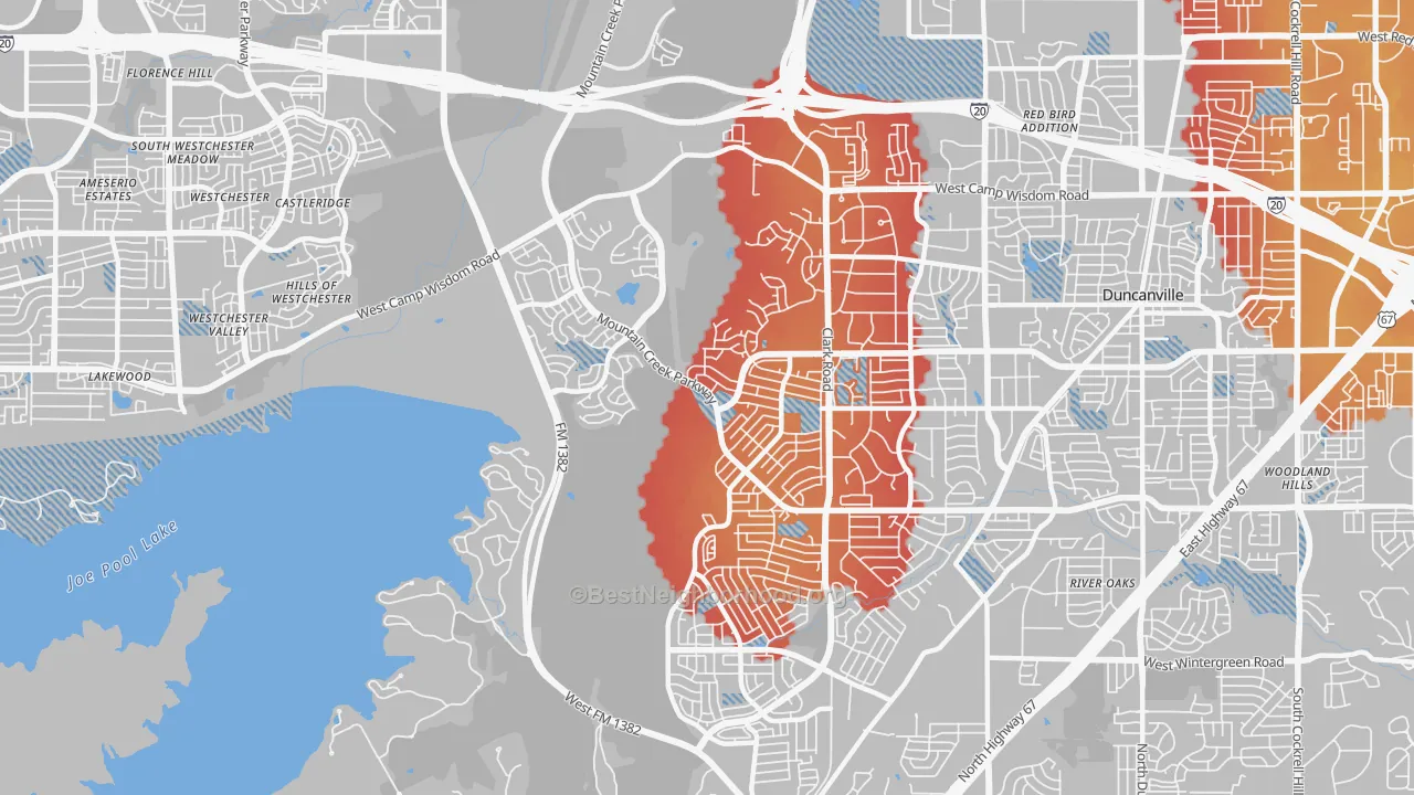 Transit Grade map of 75249, TX