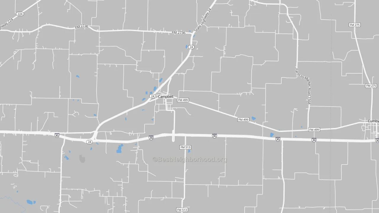 Transit Grade map of 75422, TX