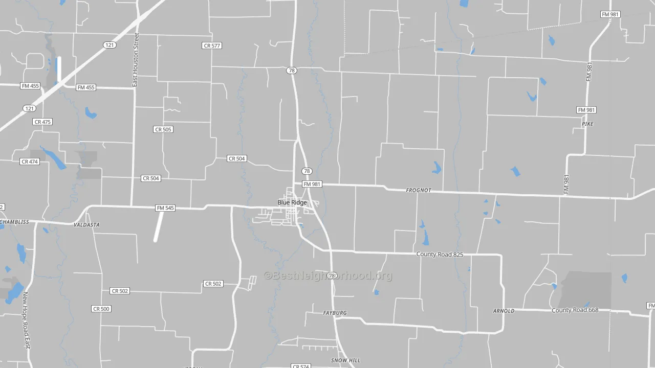Transit Grade map of 75424, TX