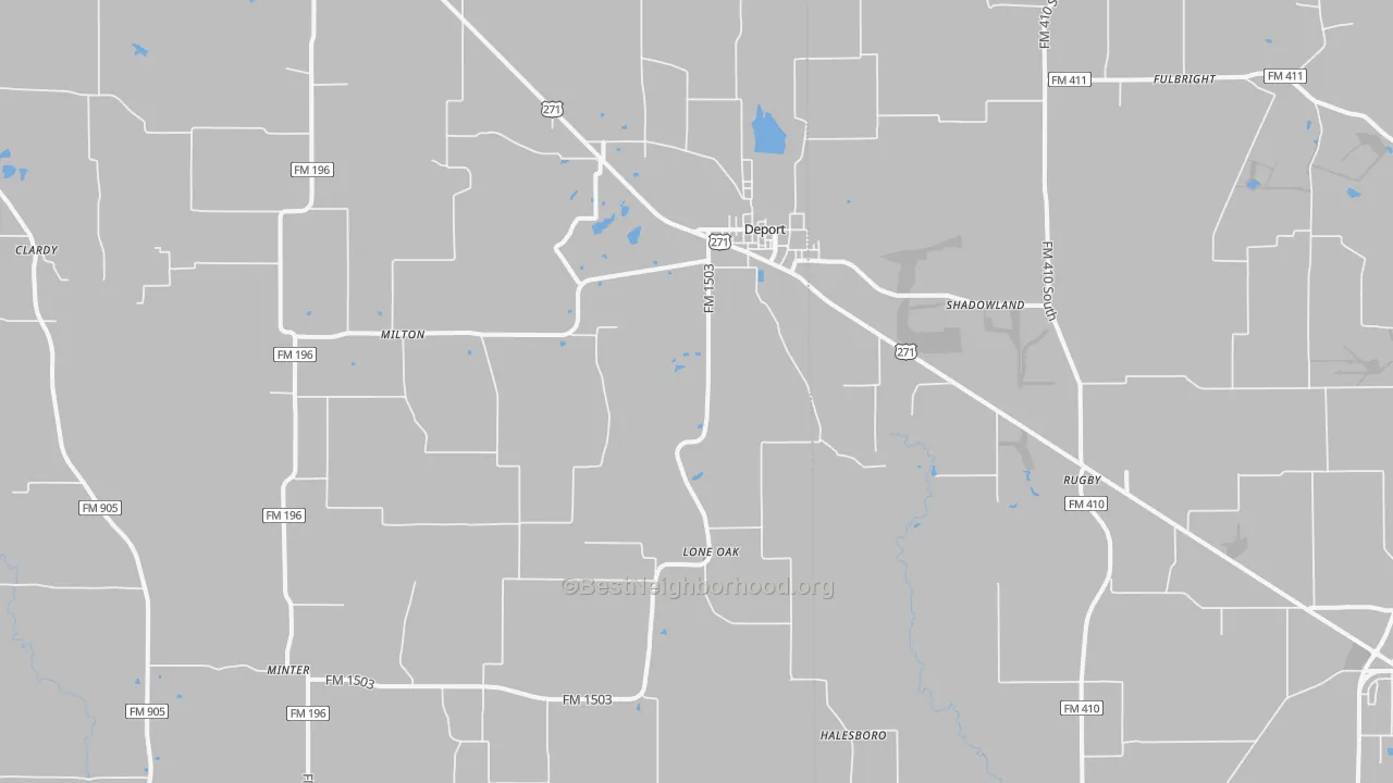 Transit Grade map of 75435, TX
