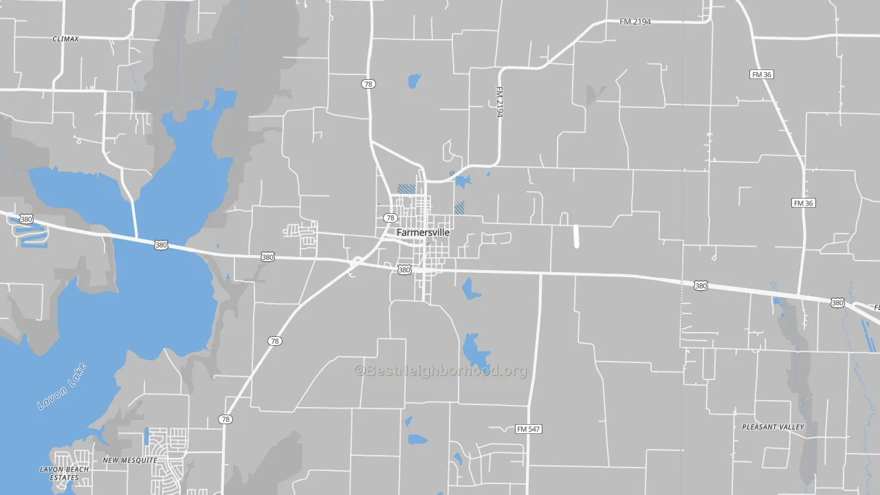 Transit Grade map of 75442, TX