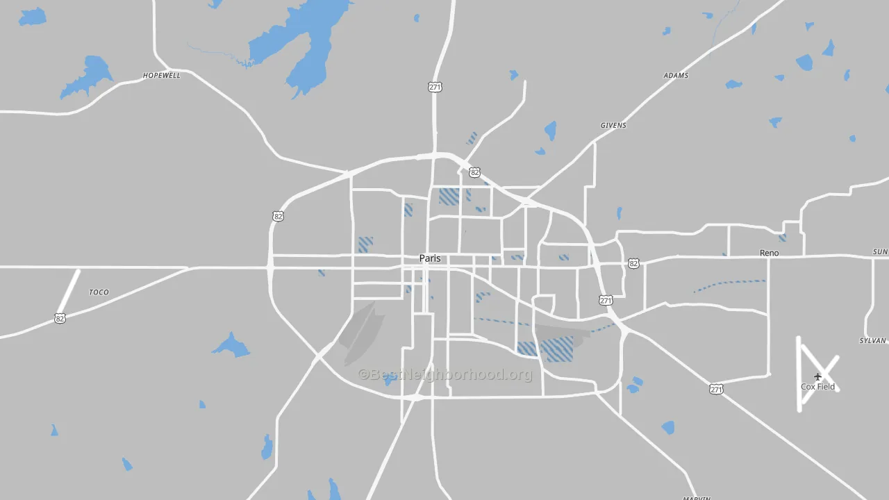 Transit Grade map of 75460, TX