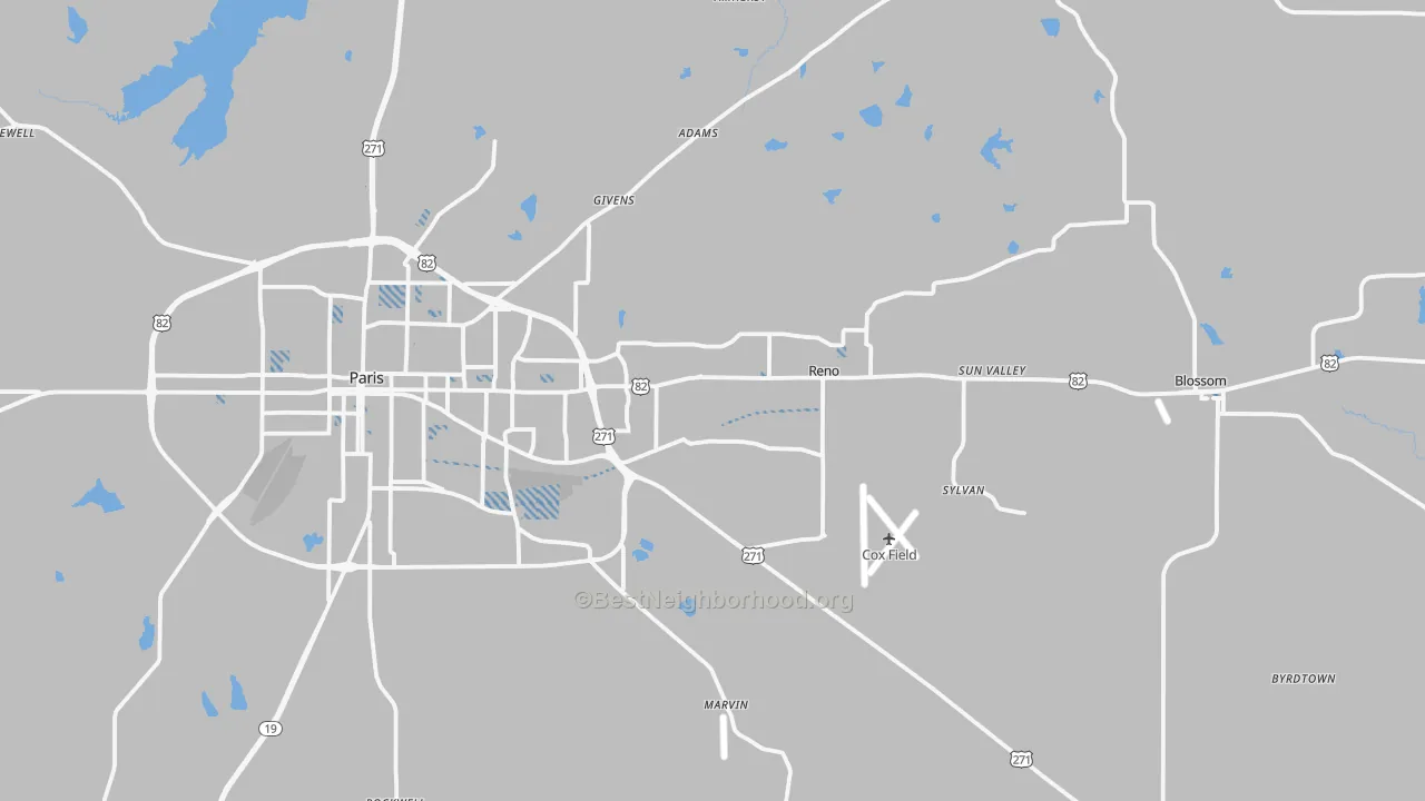 Transit Grade map of 75462, TX