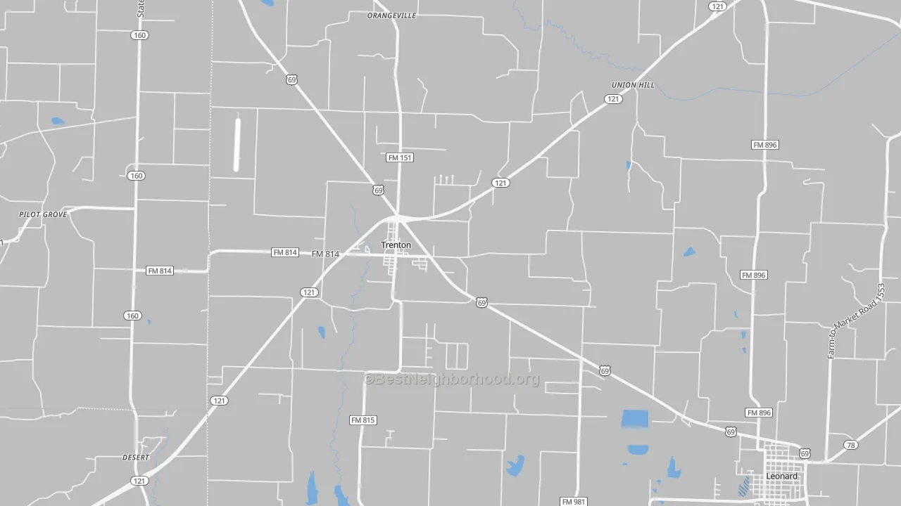 Transit Grade map of 75490, TX