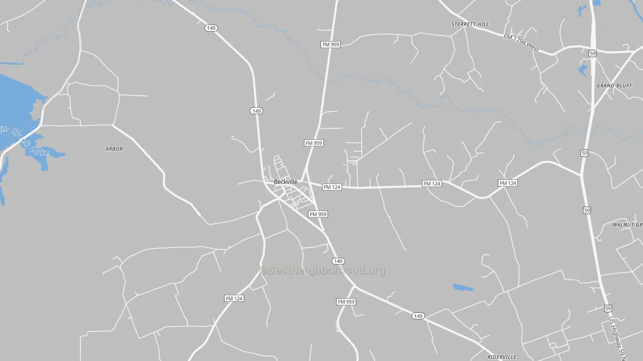 Transit Grade map of 75631, TX