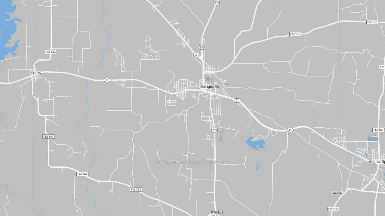 Transit Grade map of 75638, TX