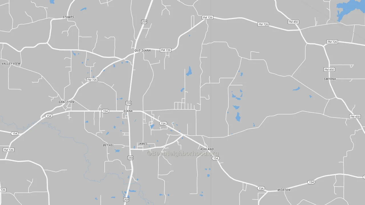 Transit Grade map of 75640, TX
