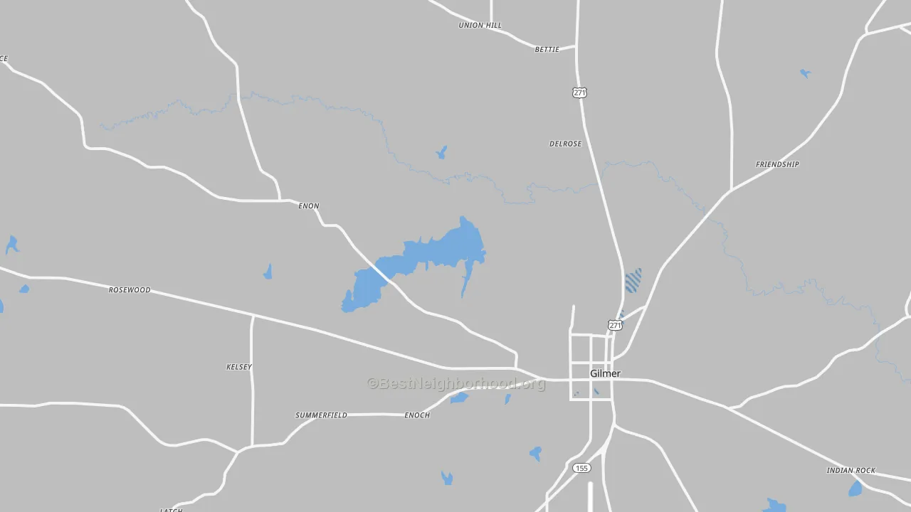 Transit Grade map of 75644, TX