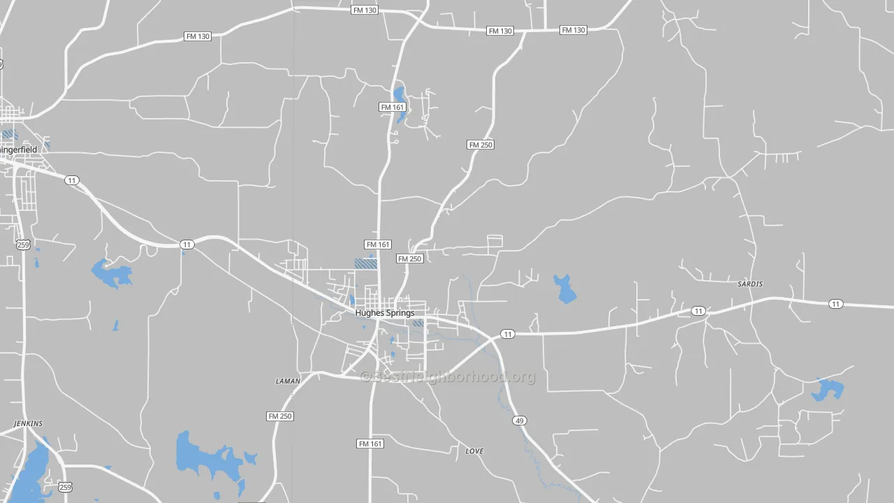 Transit Grade map of 75656, TX