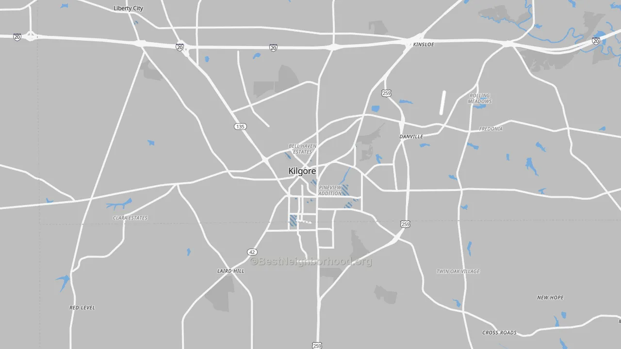 Transit Grade map of 75662, TX