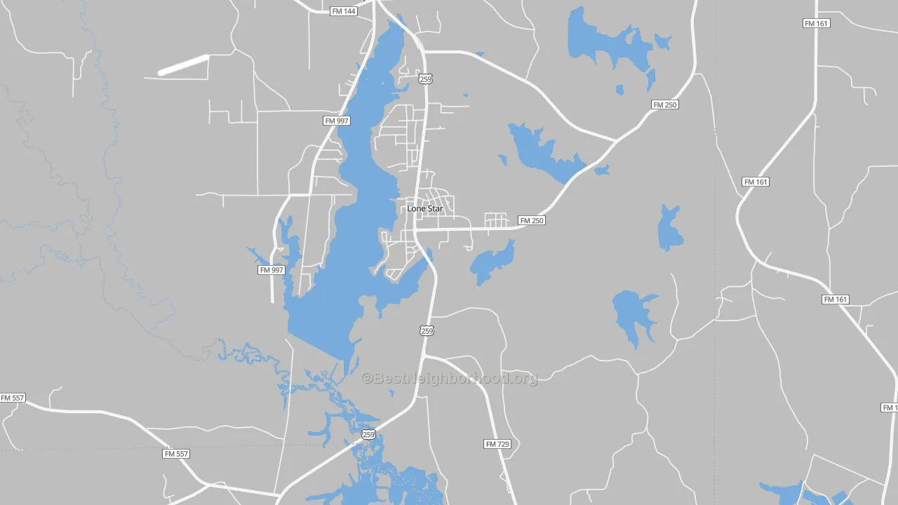 Transit Grade map of 75668, TX