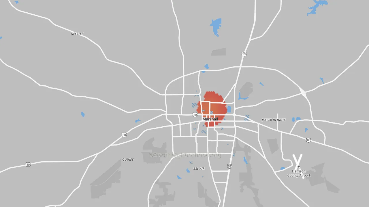 Transit Grade map of 75670, TX
