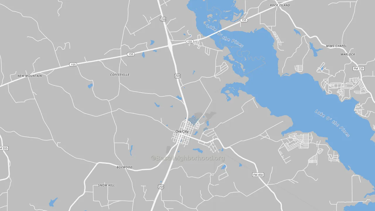 Transit Grade map of 75683, TX