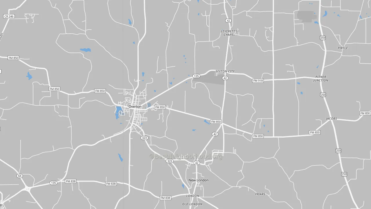 Transit Grade map of 75684, TX