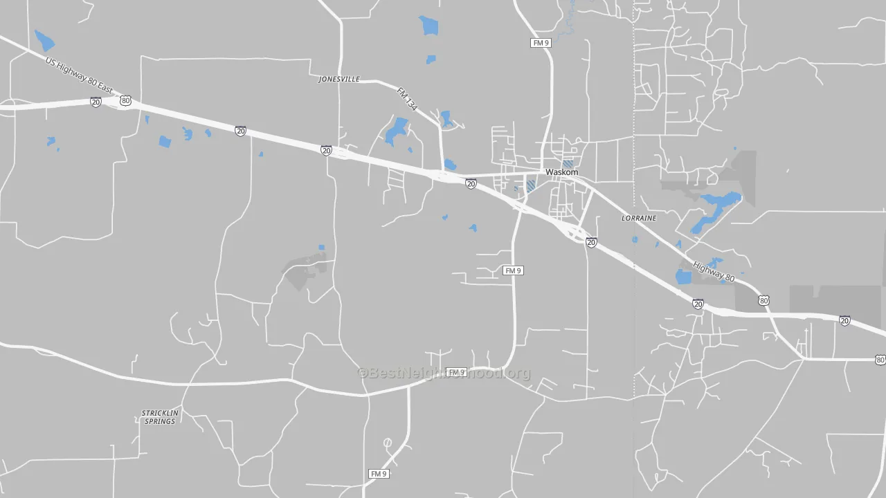 Transit Grade map of 75692, TX
