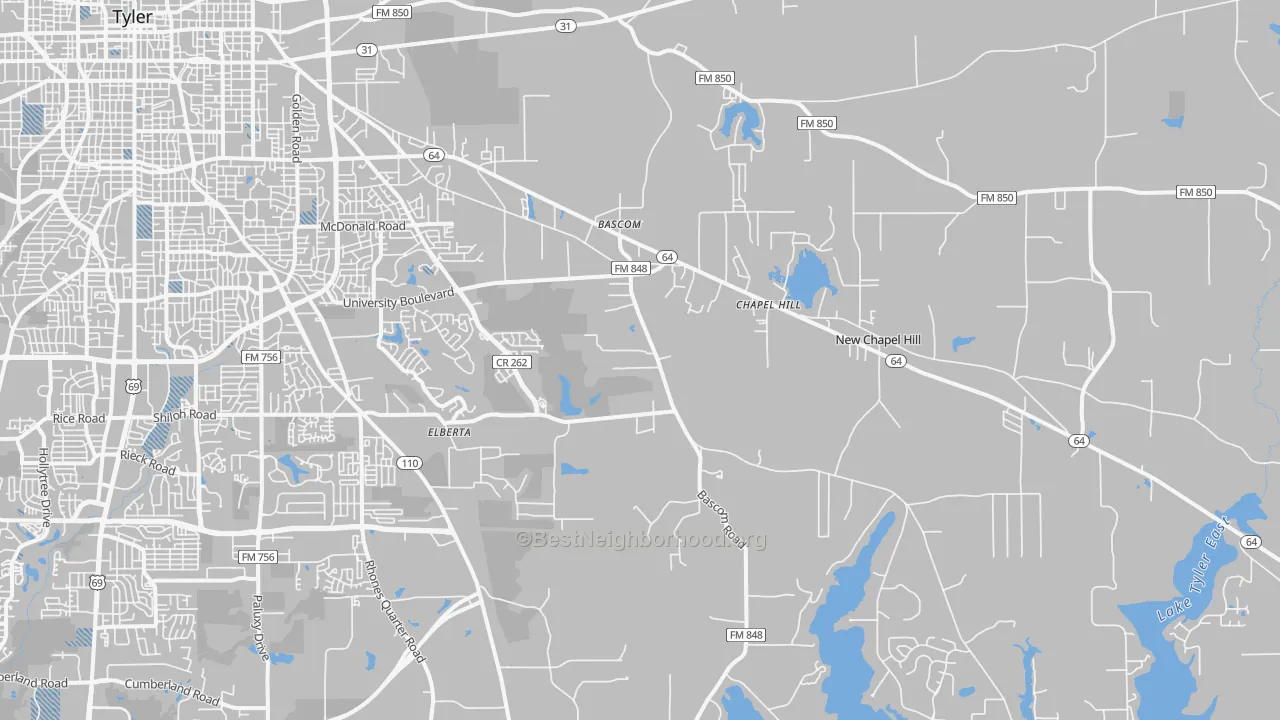 Transit Grade map of 75707, TX