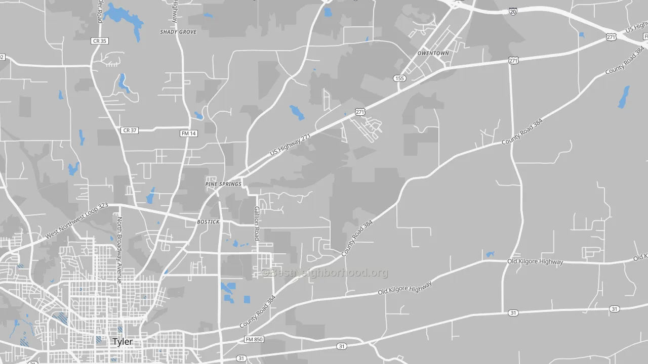 Transit Grade map of 75708, TX