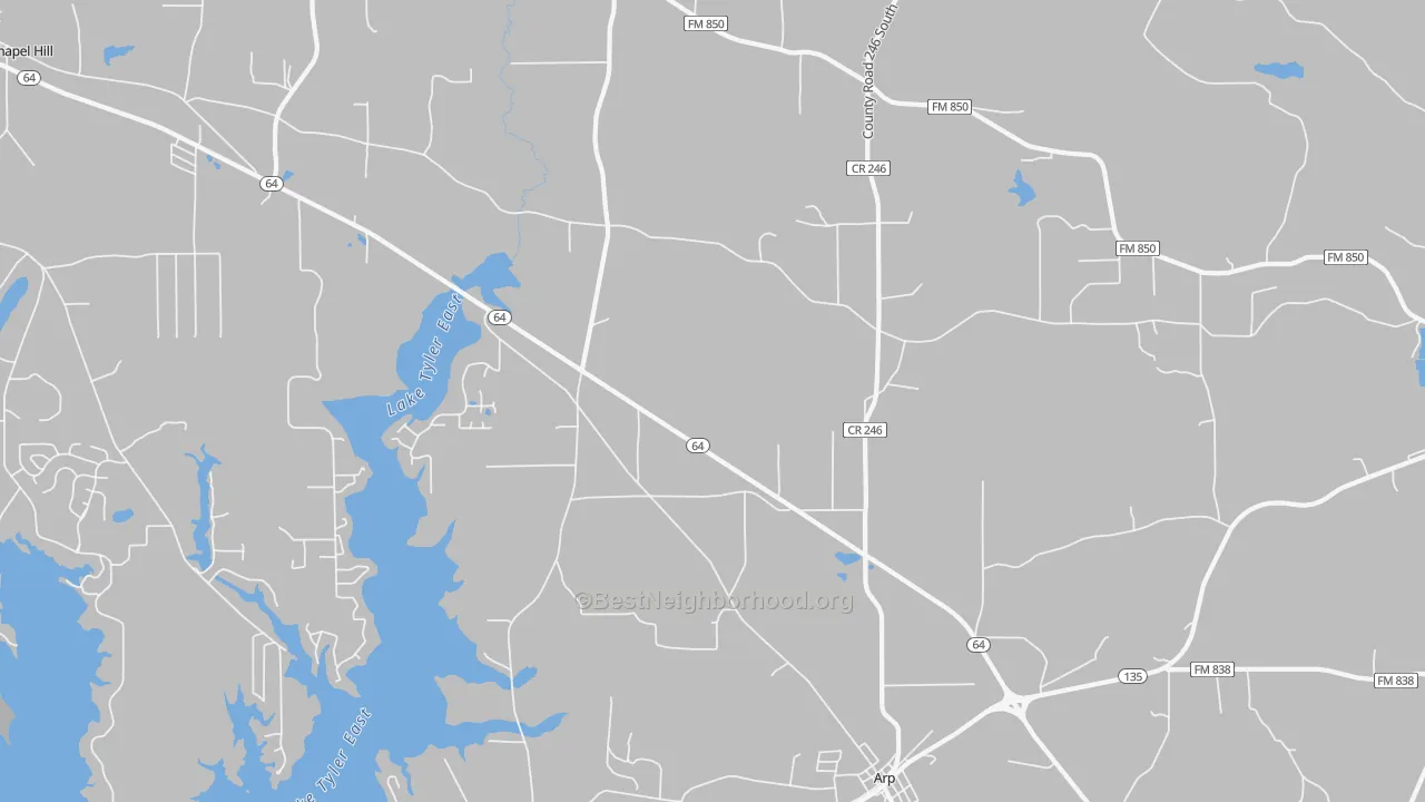 Transit Grade map of 75750, TX