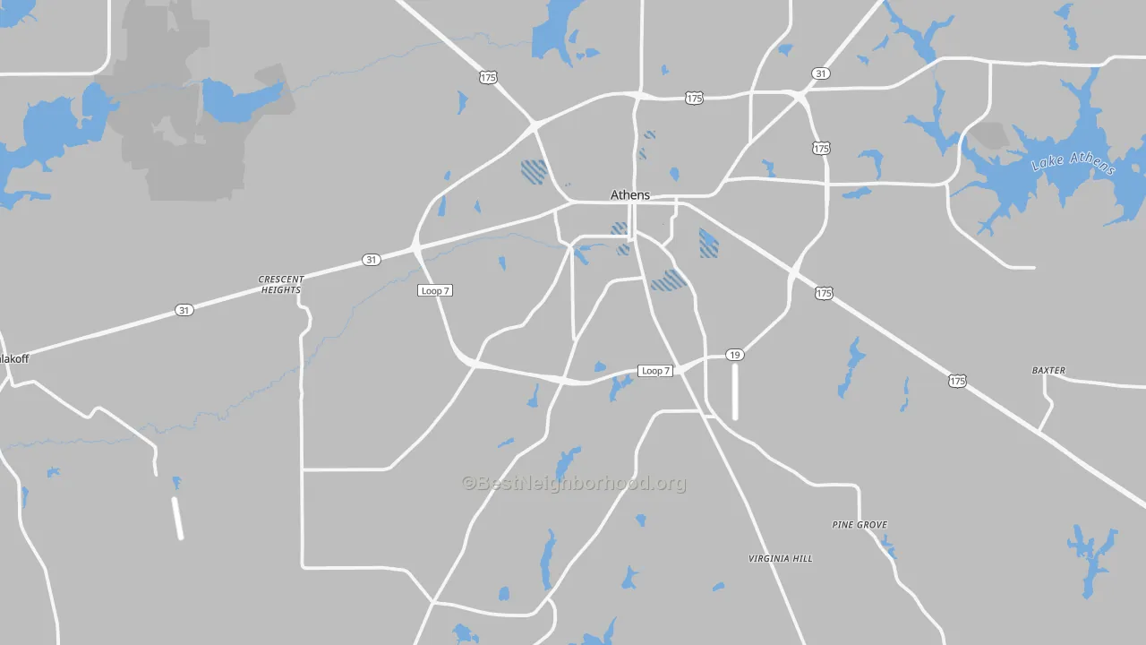 Transit Grade map of 75751, TX