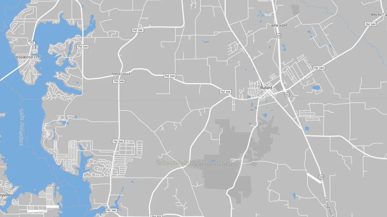 Transit Grade map of 75757, TX