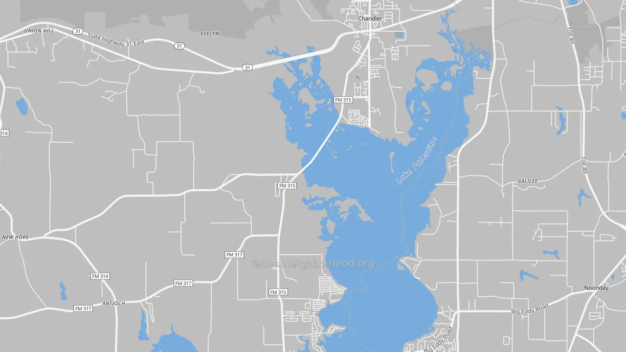 Transit Grade map of 75758, TX