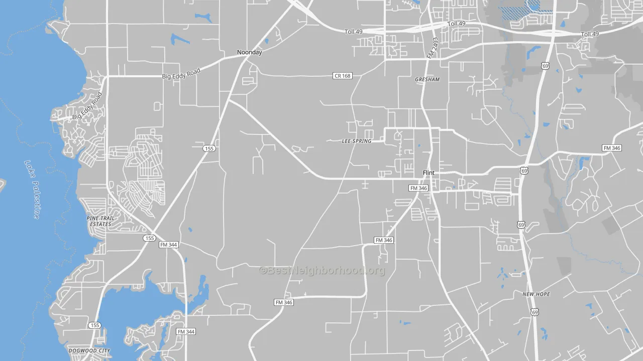 Transit Grade map of 75762, TX