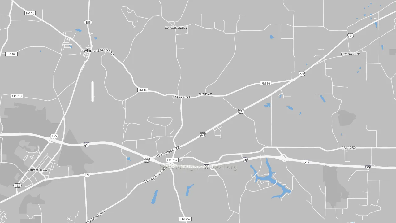 Transit Grade map of 75792, TX