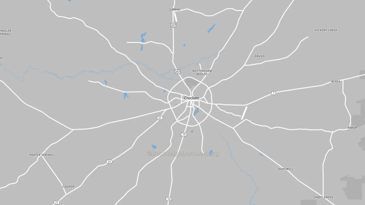 Transit Grade map of 75835, TX