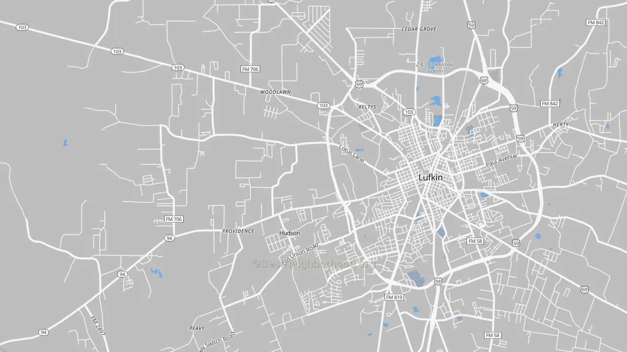 Transit Grade map of 75904, TX