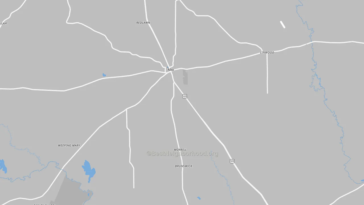 Transit Grade map of 75925, TX