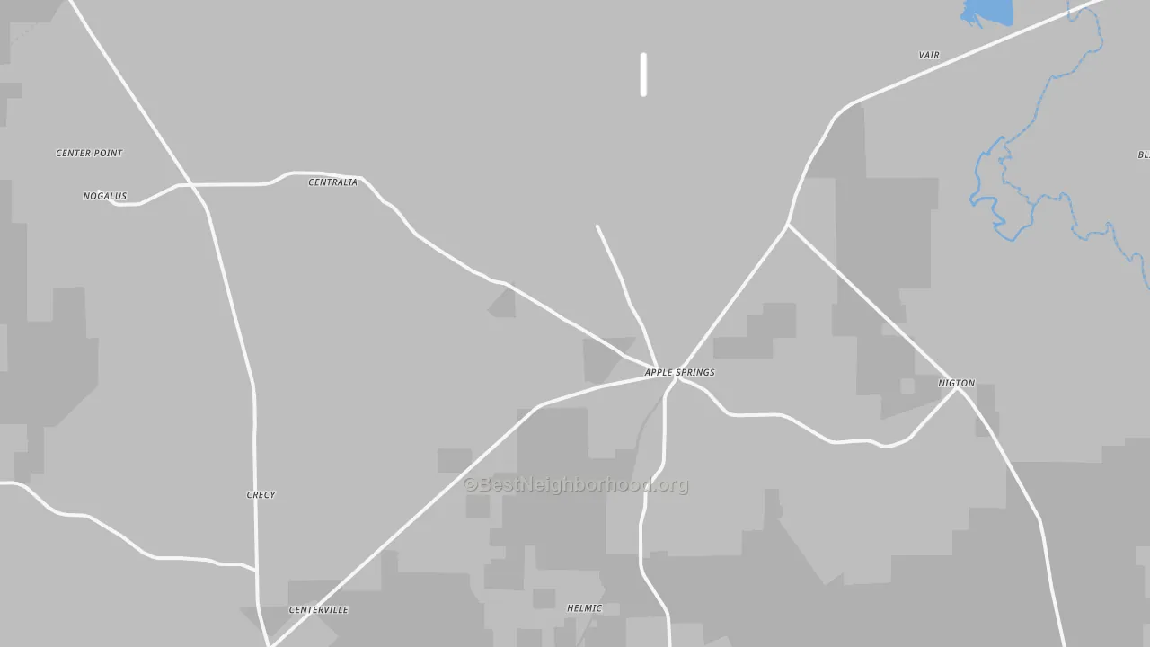 Transit Grade map of 75926, TX