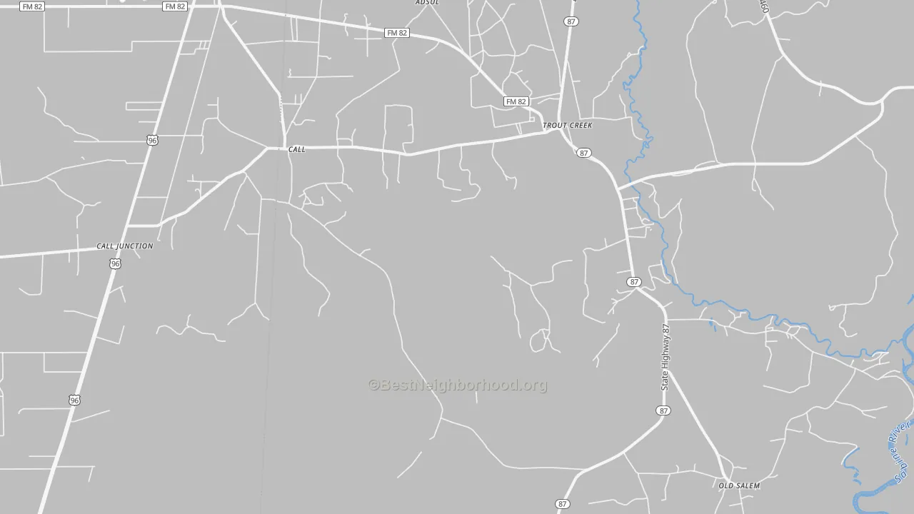 Transit Grade map of 75933, TX