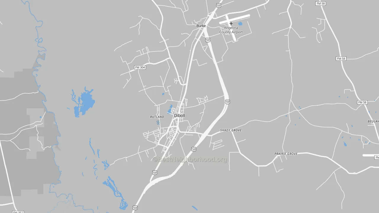 Transit Grade map of 75941, TX