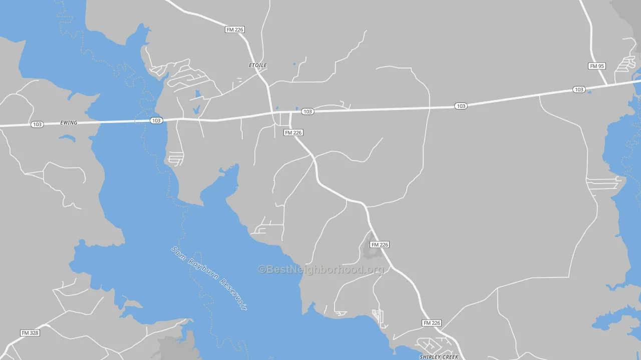 Transit Grade map of 75944, TX
