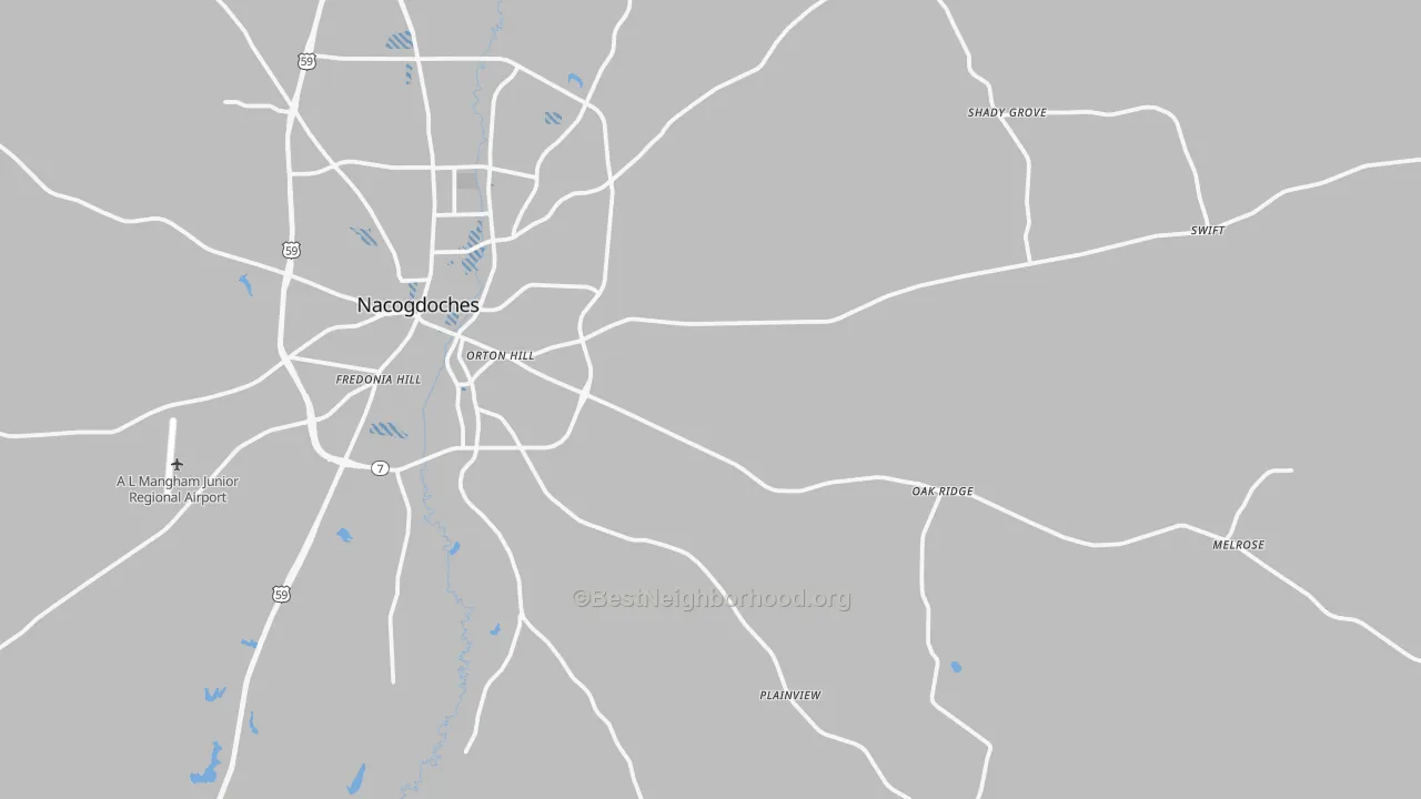 Transit Grade map of 75961, TX