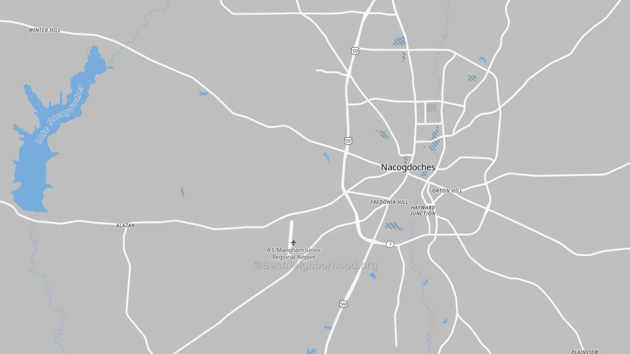 Transit Grade map of 75964, TX