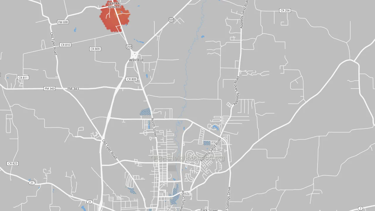 Transit Grade map of 75965, TX