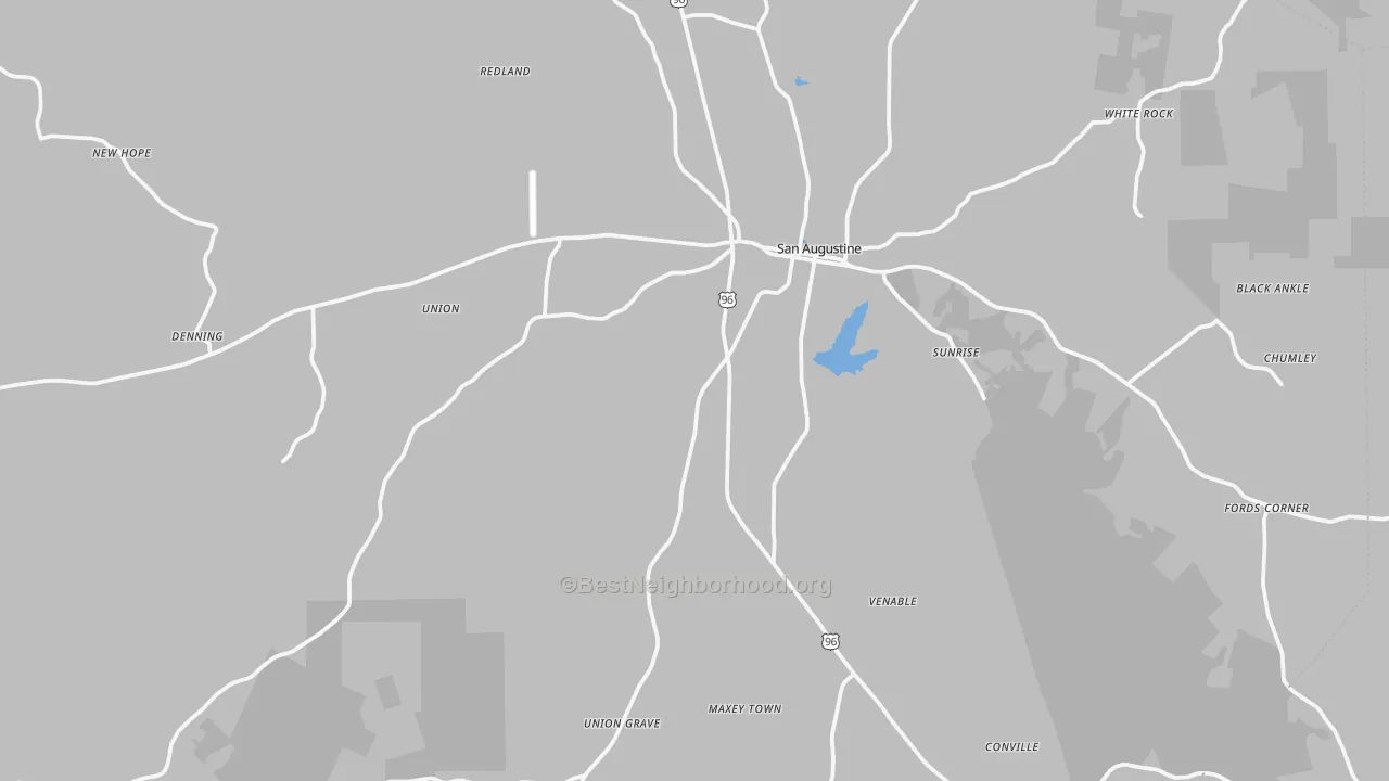 Transit Grade map of 75972, TX